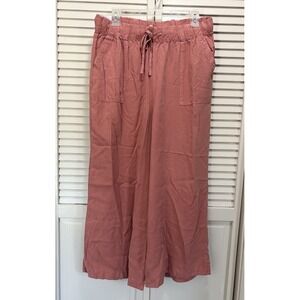 T &‎ S Wide Leg Mauve Relax Fit Pants Sz 2XL Elastic/Waist High Rise Pockets NWT